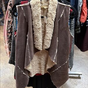 Double Zero Tan Faux Fur Vest